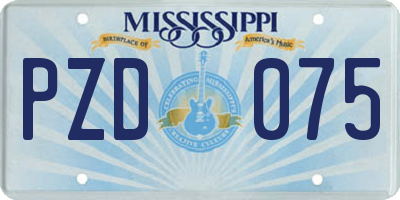MS license plate PZD075