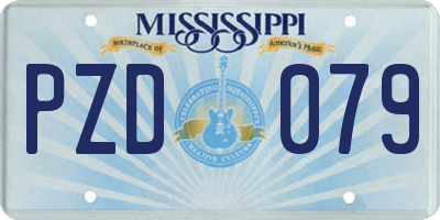 MS license plate PZD079
