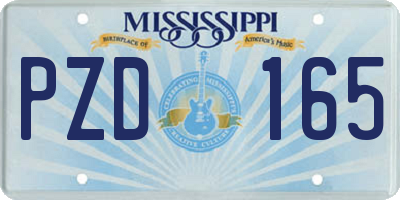 MS license plate PZD165