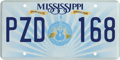MS license plate PZD168