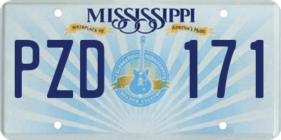 MS license plate PZD171