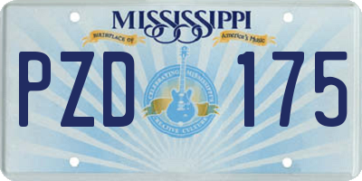 MS license plate PZD175