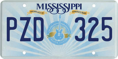 MS license plate PZD325