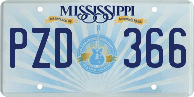 MS license plate PZD366