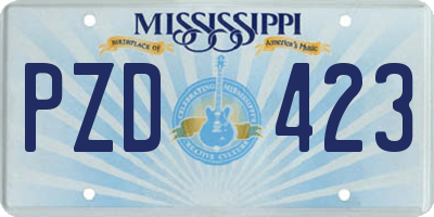 MS license plate PZD423