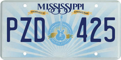 MS license plate PZD425