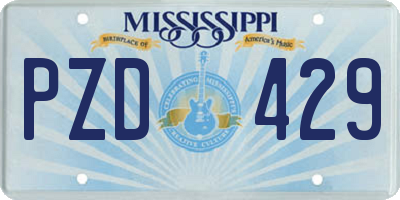 MS license plate PZD429