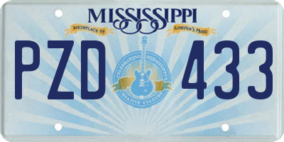 MS license plate PZD433