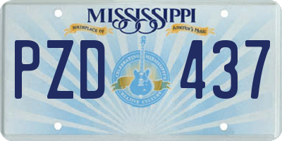 MS license plate PZD437