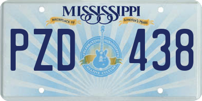 MS license plate PZD438