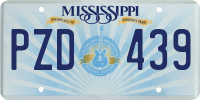 MS license plate PZD439