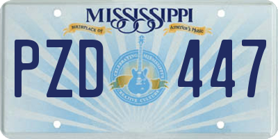 MS license plate PZD447