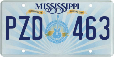 MS license plate PZD463