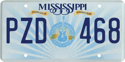 MS license plate PZD468