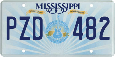 MS license plate PZD482