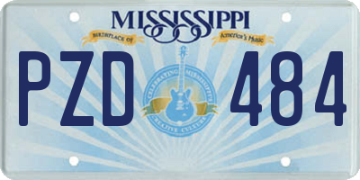 MS license plate PZD484