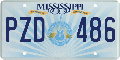 MS license plate PZD486