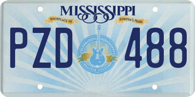 MS license plate PZD488