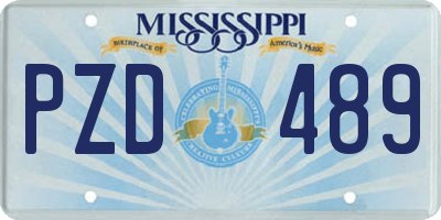 MS license plate PZD489