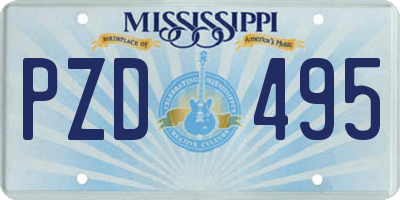 MS license plate PZD495