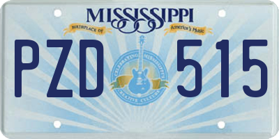 MS license plate PZD515