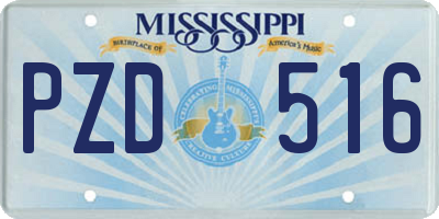 MS license plate PZD516