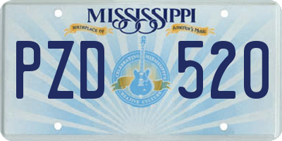 MS license plate PZD520