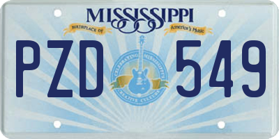 MS license plate PZD549