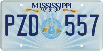 MS license plate PZD557