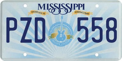 MS license plate PZD558
