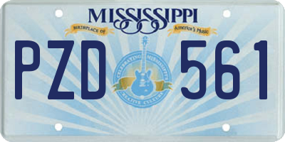 MS license plate PZD561