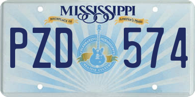 MS license plate PZD574