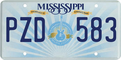 MS license plate PZD583