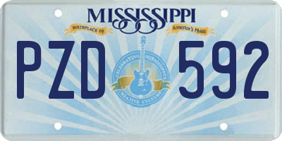 MS license plate PZD592