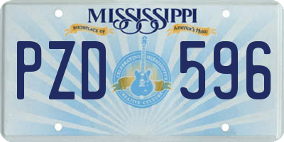 MS license plate PZD596