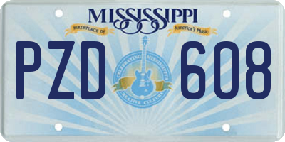 MS license plate PZD608