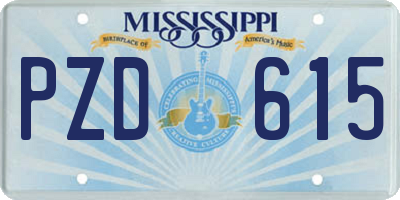 MS license plate PZD615