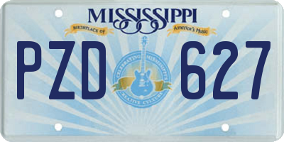 MS license plate PZD627