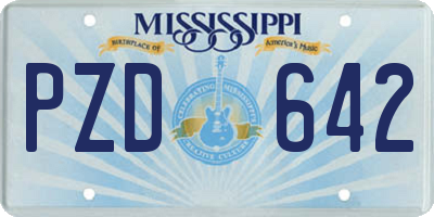 MS license plate PZD642