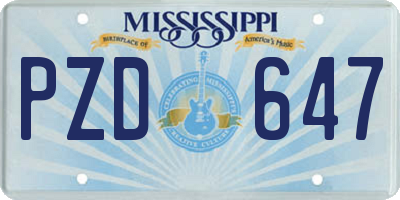 MS license plate PZD647