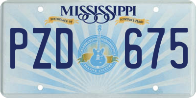 MS license plate PZD675