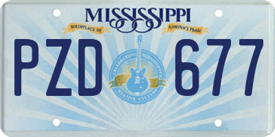 MS license plate PZD677