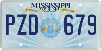 MS license plate PZD679