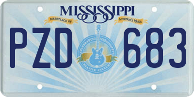 MS license plate PZD683