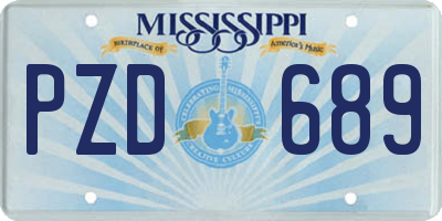 MS license plate PZD689