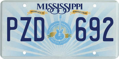 MS license plate PZD692