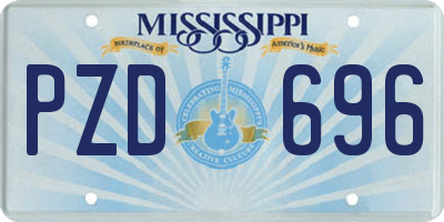 MS license plate PZD696