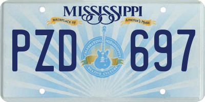 MS license plate PZD697