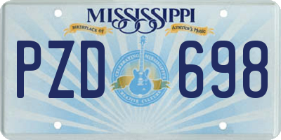 MS license plate PZD698