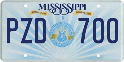 MS license plate PZD700